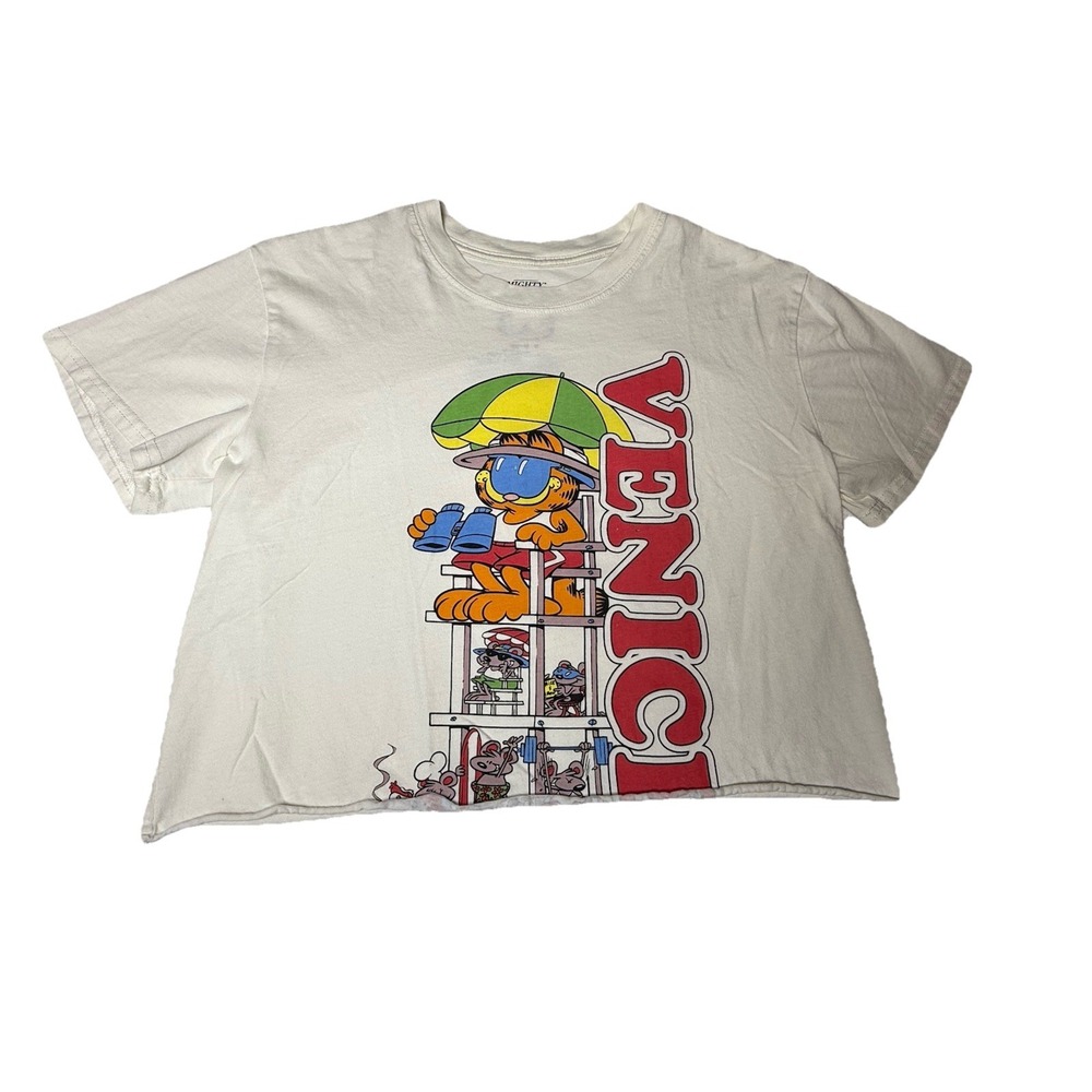 Garfield Venice Beach Graphic Tee Mighty Fine Women's Size‎ Medium